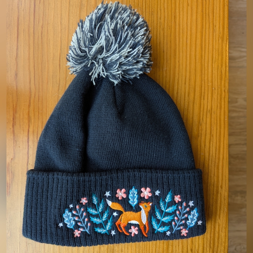 Papio Press Fox And Flora Embroidered Beanie